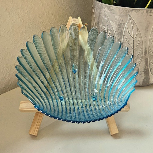 Gerippte dekoschale aus - gerippte, glas
