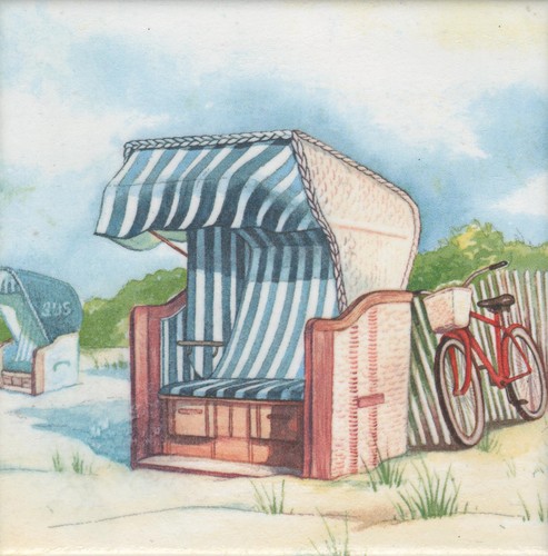 Deko wandfliese strandkorb - 1,