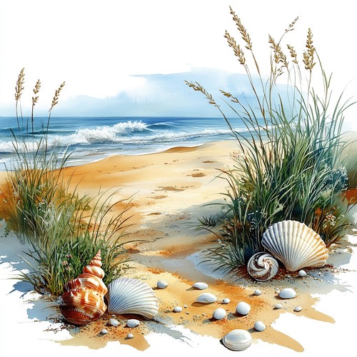 Wandbild strand muscheln - wandbild, meer
