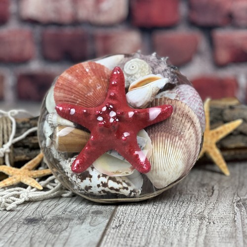 Muschelkorb 15cm mit roten