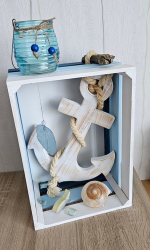 Maritime deko kiste mit anker - maritime,